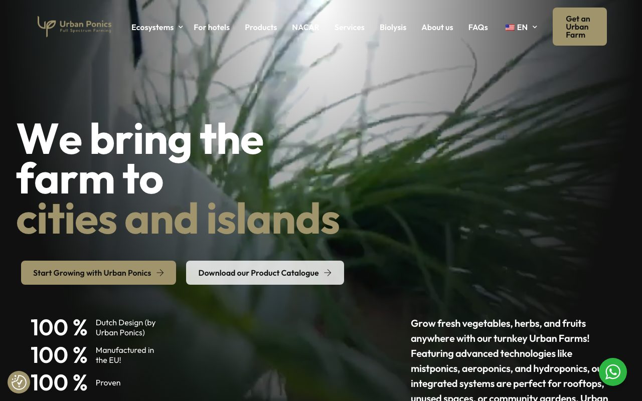Urban Ponics website