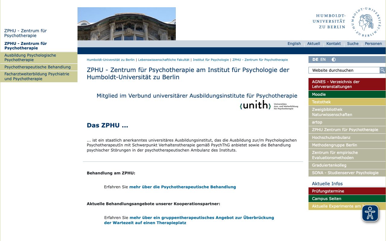 ZPHU — HU Berlin website